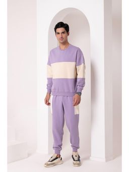 HOUSE OF S - Purple Soft Color Block Winter T-Shirt with Joggers (Set of 2)