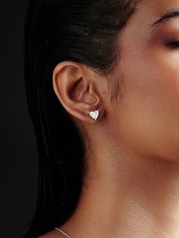 MISS JO - Heart Shaped Solitaire Stud Earrings