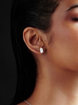 MISS JO - Marquise Shaped Solitaire Stud Earrings