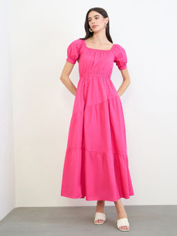 Styli - Women Solid/Plain Cotton Dress