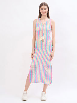 Madame - Women Stripes Cotton Dress
