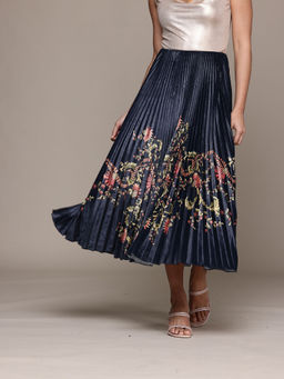 Label Ritu Kumar - Black Itzel Velvet Skirt