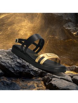 BAGATT - Women Ravenna Gold & Black Slingback Sandals