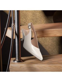 BAGATT - Dafina Off-White Women Back Strap Mules Heels