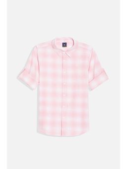 Allen Solly - Boys Pink Slim Fit Checks Casual Shirt