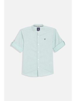 Allen Solly - Boys Light Blue Slim Fit Print Casual Shirt