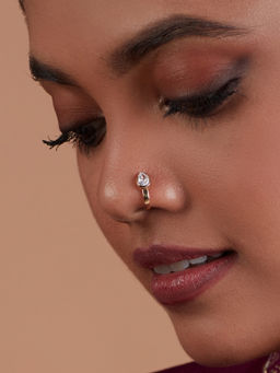 Azai by Nykaa Fashion - Minimal Festive Gold Nose Ring