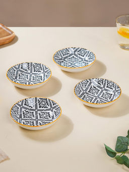 Nestasia - Mandala Appetizer Plate White with Blue Print