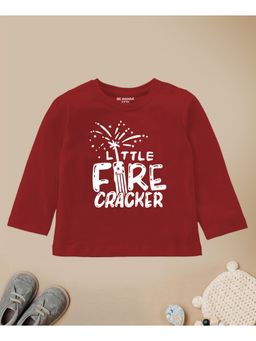 Be Awara - Little Fire Cracker Full Sleeves Printed T-shirt Maroon