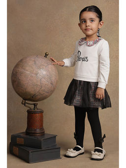 One Friday - Baby Girls White Checks Dress