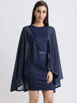 Kazo - Blue Cape Dress
