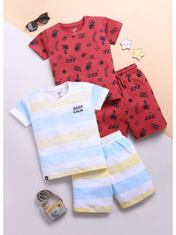 Toonyport - Boys Cotton Multi-Color Printed T-shirts & Shorts (Pack of 4)