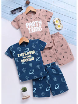 Toonyport - Boys Cotton Multi-Color Printed T-shirts & Shorts (Pack of 4)