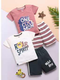 Toonyport - Boys Cotton Multi-Color Printed T-shirts & Shorts (Pack of 4)