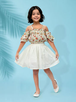 Toonyport - Girls Multi-Color Printed Top and Skirt (Set of 2)