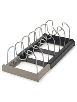 DecorTwist - Pot Rack Pan Organizer For Kitchen Steel Lid Holder with 7 Adjustable Compartment