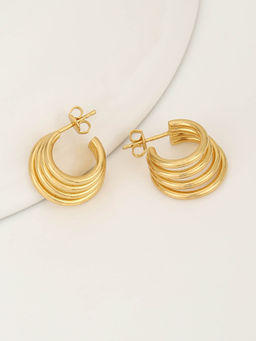 Carlton London - 18Kt Gold Plated Handcraft Spiral Hoop Earring