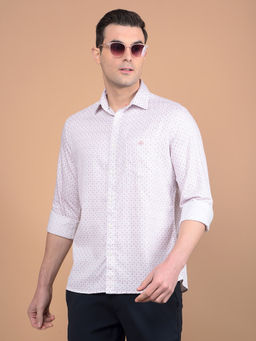 CRIMSOUNE CLUB - Mens Pink Printed Linen Shirt
