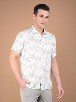 CRIMSOUNE CLUB - Mens Off White Printed Shirt