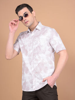 CRIMSOUNE CLUB - Mens Pink Printed Cotton Shirt