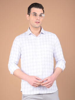 CRIMSOUNE CLUB - Mens Purple Checks Cotton Shirt