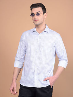 CRIMSOUNE CLUB - Mens Purple Printed Full Sleeves Shirt