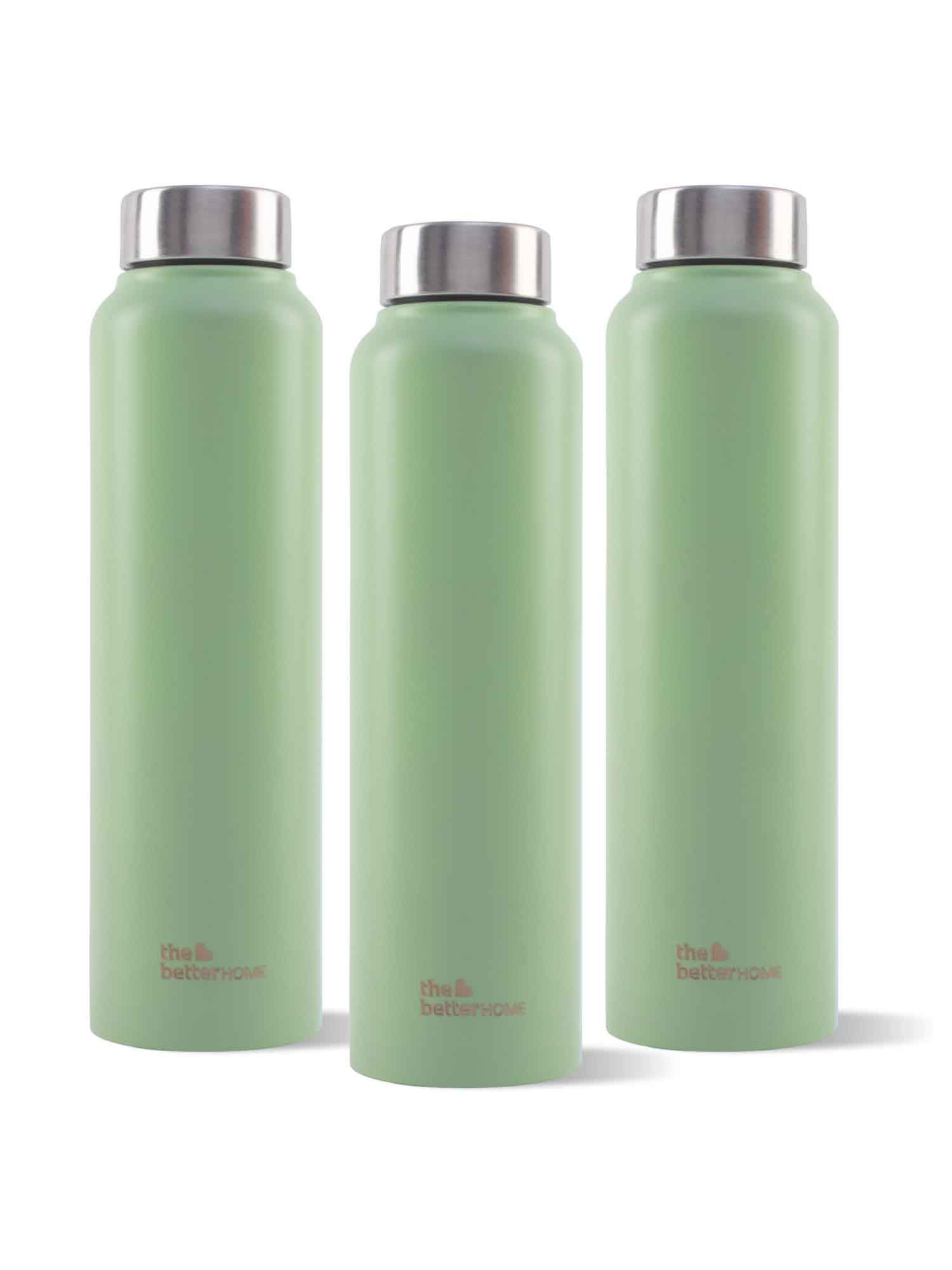 The Better Home Green Stainless Steel Water Bottle, 1 Litre (Pack Of 3)