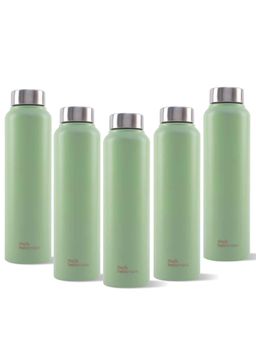 The Better Home - Green Stainless Steel Bottle 1L (Pack Of 5)