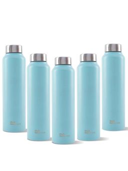 The Better Home - Blue Stainless Steel Bottle 1L (Pack Of 5)