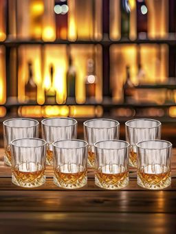 The Better Home - Transparent Whiskey Glasses, Set Of 8