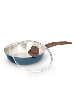 The Better Home - Blue Triply Frying Pan with Glass Lid