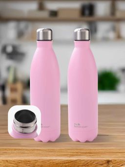 The Better Home - Pink Doubled Wall Insulated Stainless Steel Bottle, 1L (Pack Of 2)