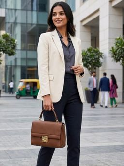 Yelloe - Brown Top Handle Satchel Bag (M)