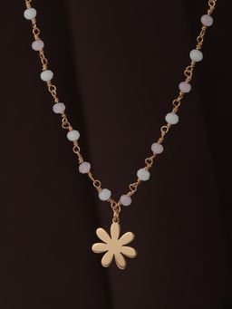 Carlton London - Rose Gold-Plated Pink Brass Necklace FJN3840