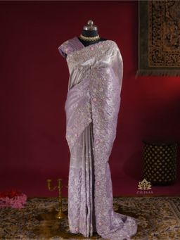 ZILIKAA - Lilac Purple Kanchi Tissue Silk Saree with Unstitched Blouse