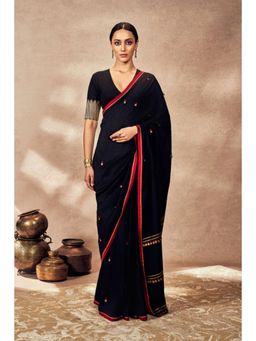 Masaba - Black Coin Work Saree with Unstitched Blouse