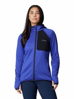 Columbia - Womens Blue Omni-Wick Triple Canyon Grid Fleece Hooded Full Zip Jacket
