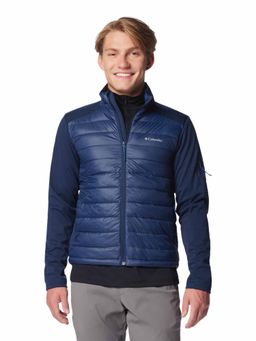 Columbia - Mens Navy Omnishield Columbia Tech Hybrid Softshell Water and Wind Resistant Jacket