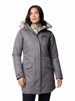 Columbia - Womens Grey Omni-Heat Reflective Suttle Mountain Long Insulated Jacket