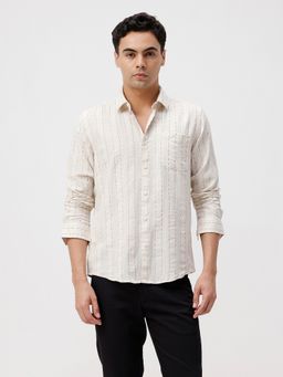 Crocodile - Natural Beige Stripe Shirt