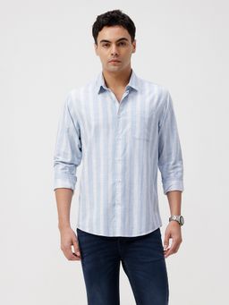 Crocodile - Light Weight Sky Blue Stripe Shirt
