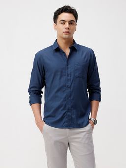 Crocodile - Blue Solid Shirt