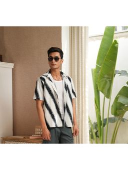 DRAGIT - Men White Zebra Drift Half Sleeve Shirt