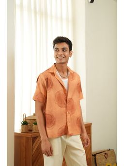 DRAGIT - Men Brown Coffee Stains Half Sleeve Shirt