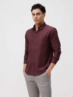 Crocodile - Pure Cotton Textured Red Shirt