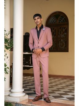 TAJIRI - Pink Single Breasted Embroidered Blazer with Pant