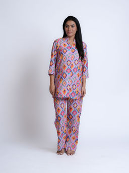 Bedgasm Sleepwear - Fiesta Nights Shirt with Pyajama & Eye Mask Multi-Color (Set of 3)
