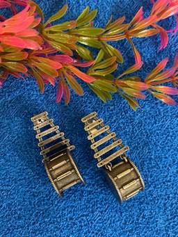 Digital Dress Room - German Oxidized Damru Whistle Gold Earrings for Women