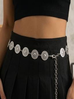 AQUASTREET - Silver Plated Coin Anti-Tarnish Belt Waist Chain