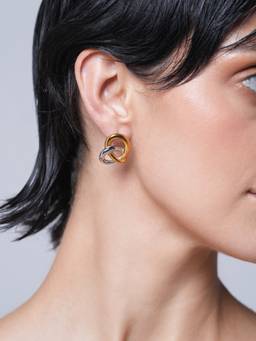 CAO JEWELLERY - Multi-Color Dual Tone Stud Earrings
